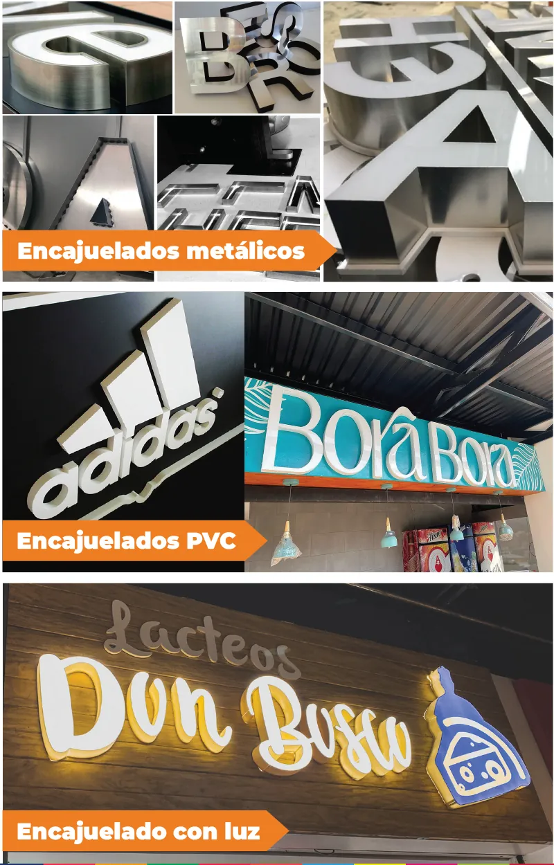 Ejemplos de letras encajueladas